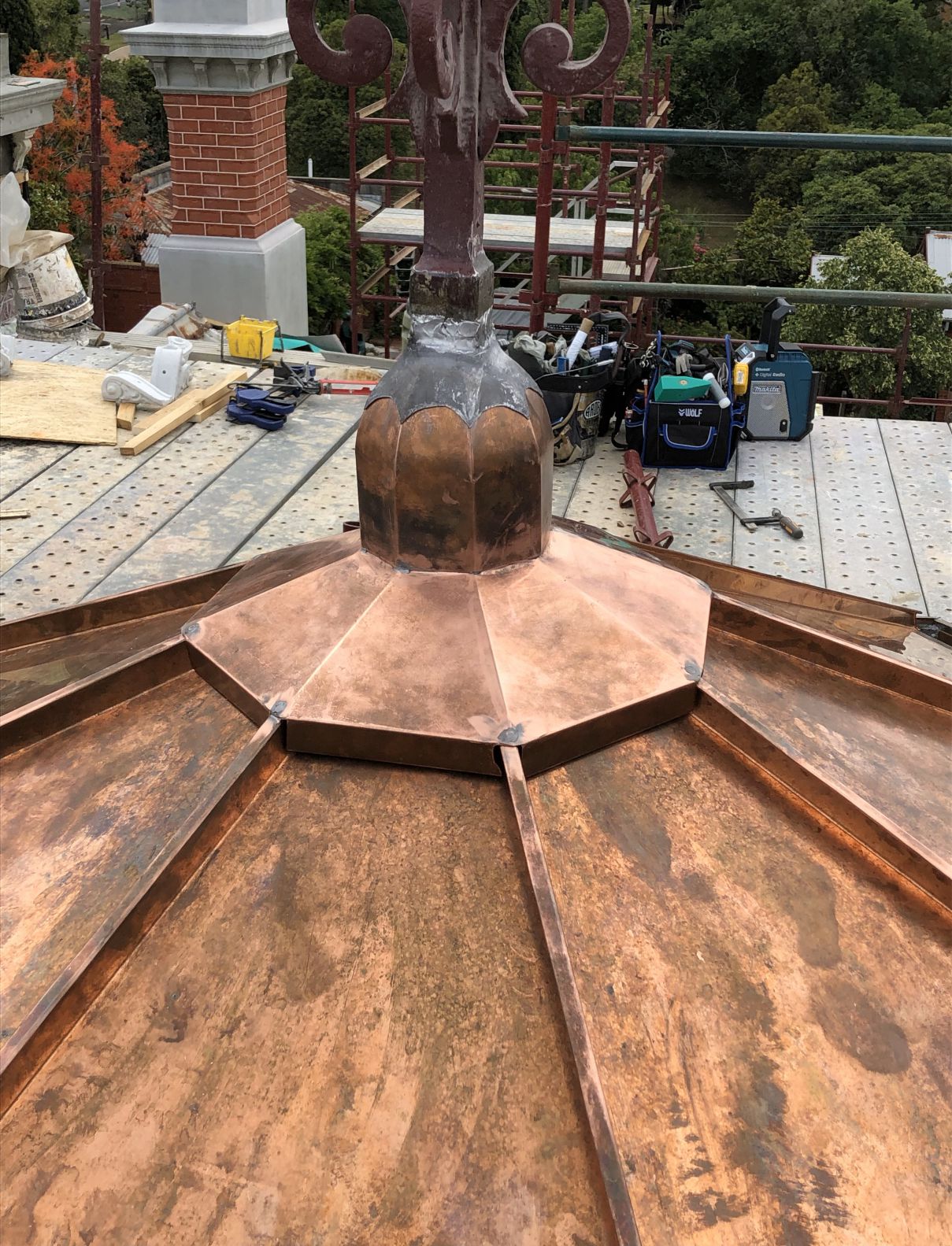 Heritage standing seam copper dome detail _compressed